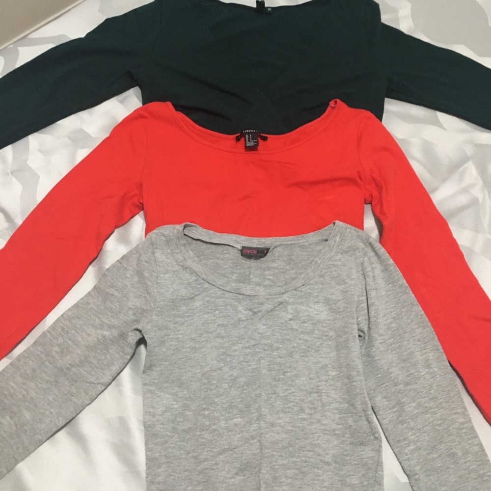 Long sleeve Crop Top ( 3 bundle)